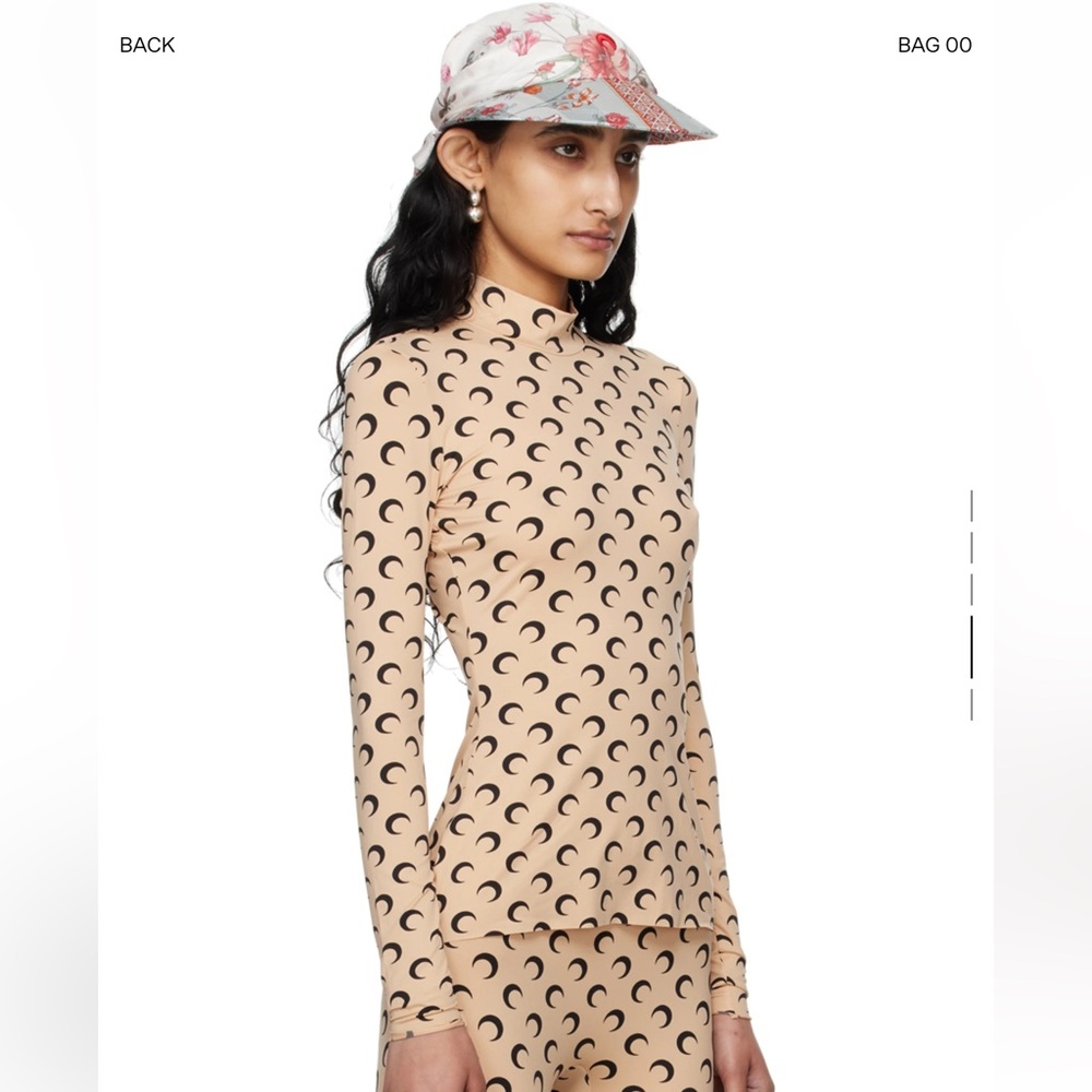 MARINE SERRE TAN ALL OVER MOON TURTLENECK